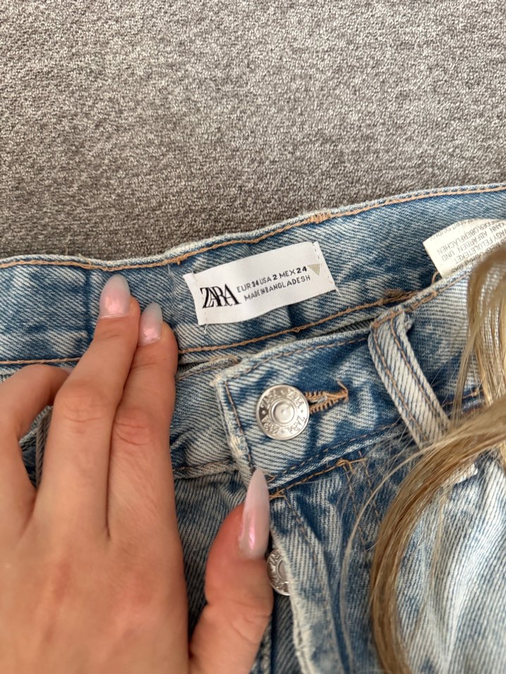 Düğmeli Zara Mini Kot Şort - Görsel 3