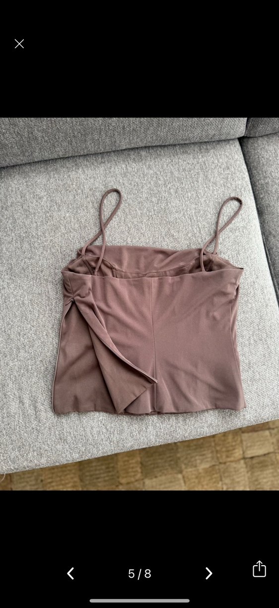 Drapeli İnce Askılı  Kadın Üst Zara - Görsel 4