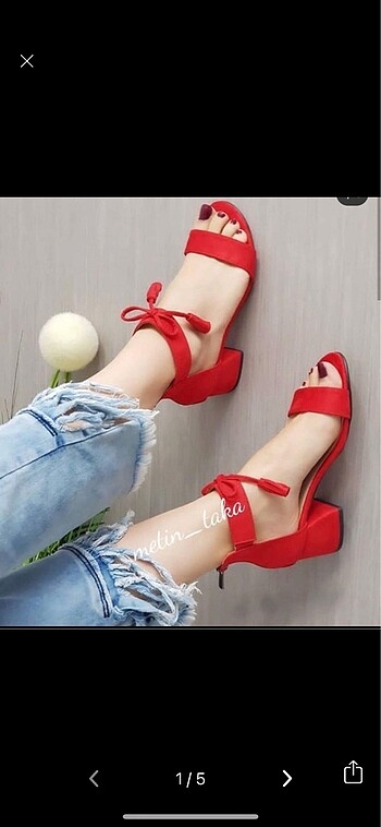 Diğer Kırmızı topuklu ayakkabı 4cm