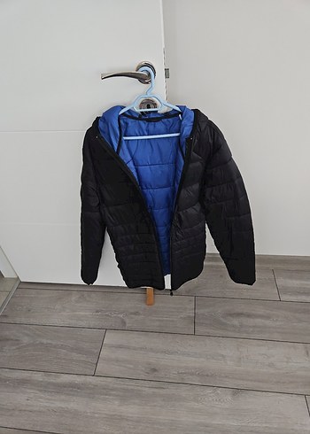 Koyu Mavi Erkek Çocuk Kemerli Street Wear Mont