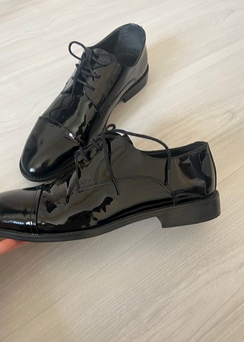 41 Beden siyah Renk Altınyıldız deri rugan damat ayakkabı