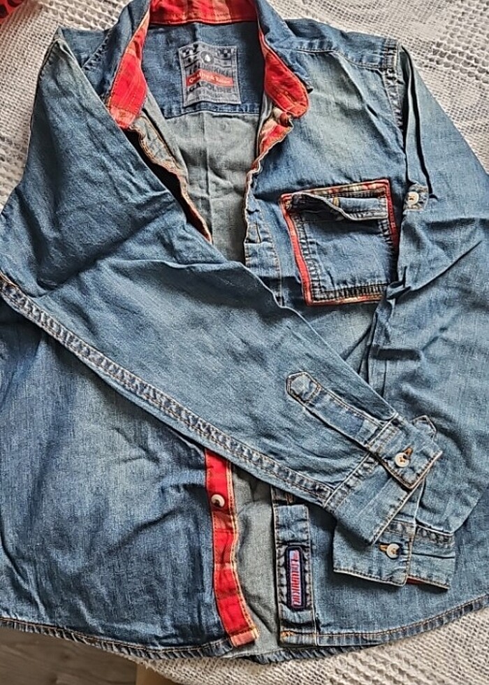 6-7 yaş kot gömlek ve ceket  - Görsel 2