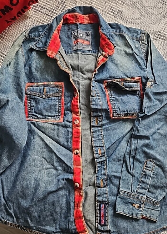 6-7 yaş kot gömlek ve ceket  - Görsel 3