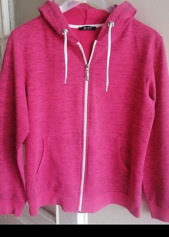 M-L uyumlu Barbie Pembesi Fermuarlı Uzun Kollu Kadın Sweatshirt