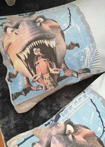 Baskılı Gri Dinozor Desenli Yastık - Görsel 11