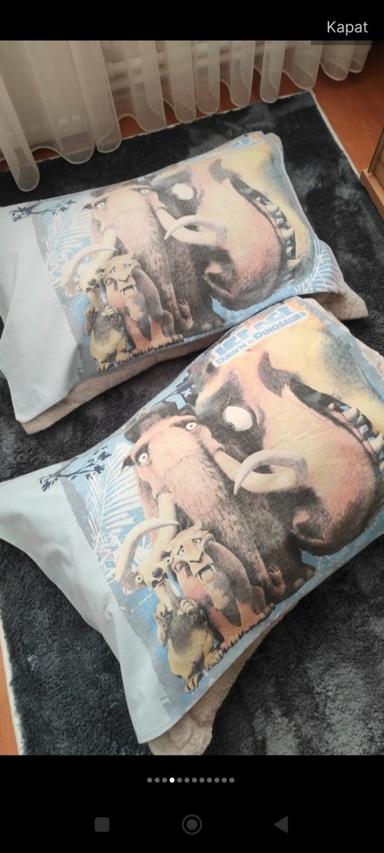 Baskılı Gri Dinozor Desenli Yastık - Görsel 2