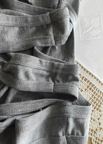 Gri Kolsuz ikili erkek atlet temiz kusursuz - Görsel 8