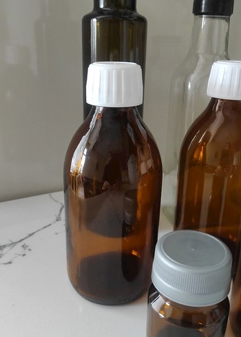 Kahverengi ve Şeffaf Cam Şişe Seti - Görsel 2