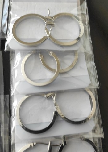 Siyah Ve Gümüş Rengi Kadın Küpeler 13 Çift - Görsel 5