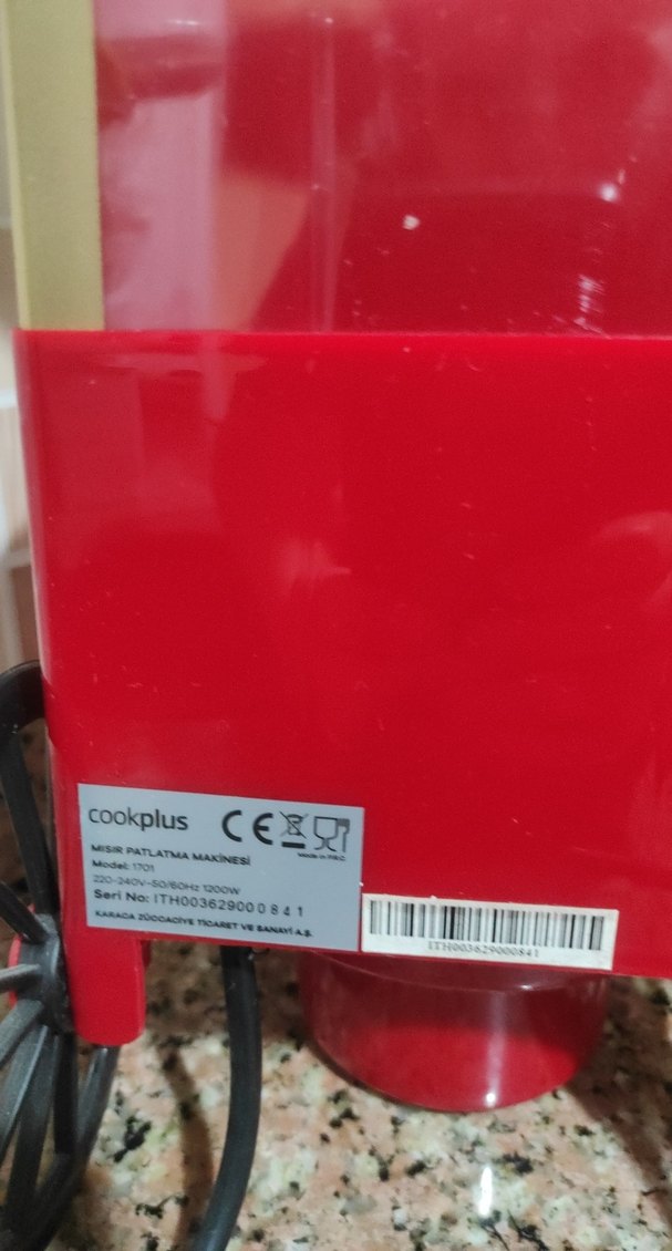 Parlak Kırmızı Popcorn Makinesi Sıfır Ürün - Görsel 4
