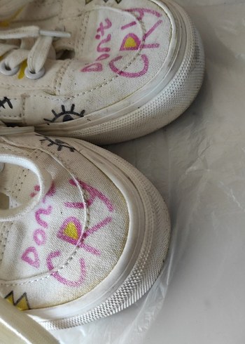 36 numara TWIST Beyaz Baskılı Kadın Sneakers Sıfır Ayarında - Görsel 7