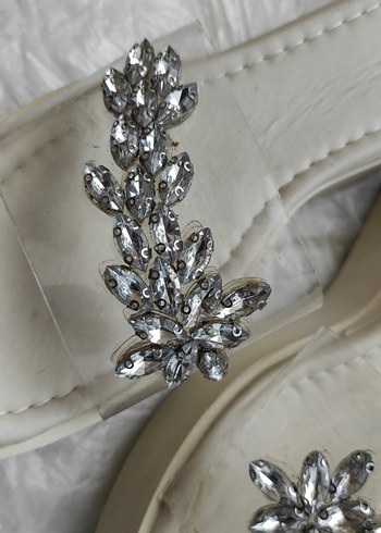 39 numara Bambi  Payetli Dolgu Topuklu Kadın Terlik sıfır gibi - Görsel 3