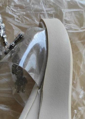 39 numara Bambi  Payetli Dolgu Topuklu Kadın Terlik sıfır gibi - Görsel 11