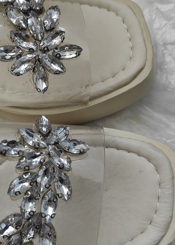 39 numara Bambi  Payetli Dolgu Topuklu Kadın Terlik sıfır gibi - Görsel 5