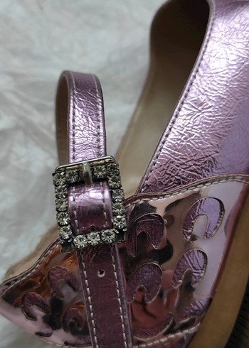 31 Numara BABY D S Pembe Parlak Kız Çocuk Babet Ayakkabı - Görsel 5