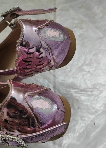 31 Numara BABY D S Pembe Parlak Kız Çocuk Babet Ayakkabı - Görsel 9