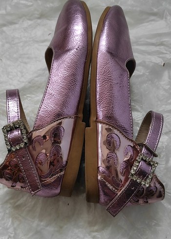 31 Numara BABY D S Pembe Parlak Kız Çocuk Babet Ayakkabı - Görsel 4