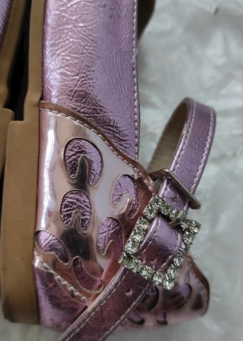 31 Numara BABY D S Pembe Parlak Kız Çocuk Babet Ayakkabı - Görsel 6