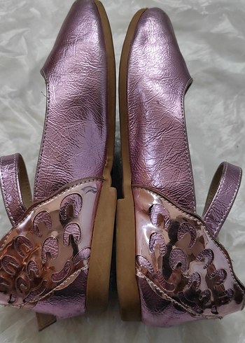 31 Numara BABY D S Pembe Parlak Kız Çocuk Babet Ayakkabı - Görsel 7