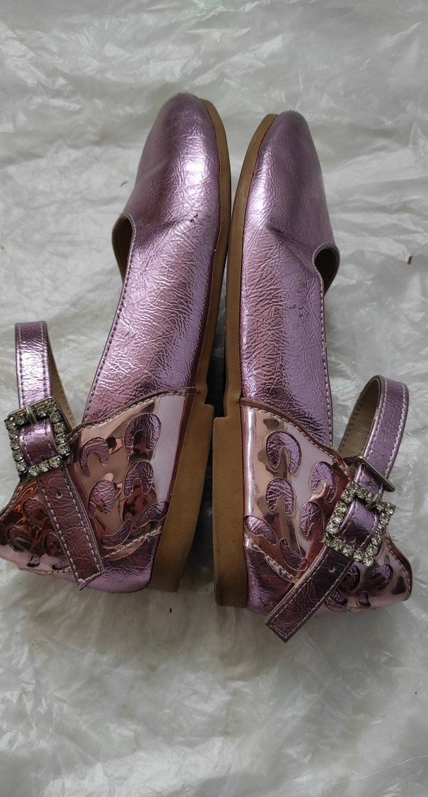 31 Numara BABY D S Pembe Parlak Kız Çocuk Babet Ayakkabı - Görsel 4