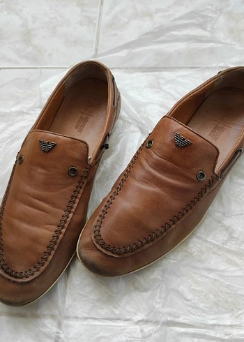 40 numara ARMANİ Kahverengi Deri Erkek Klasik Ayakkabı Tertemiz - Görsel 3