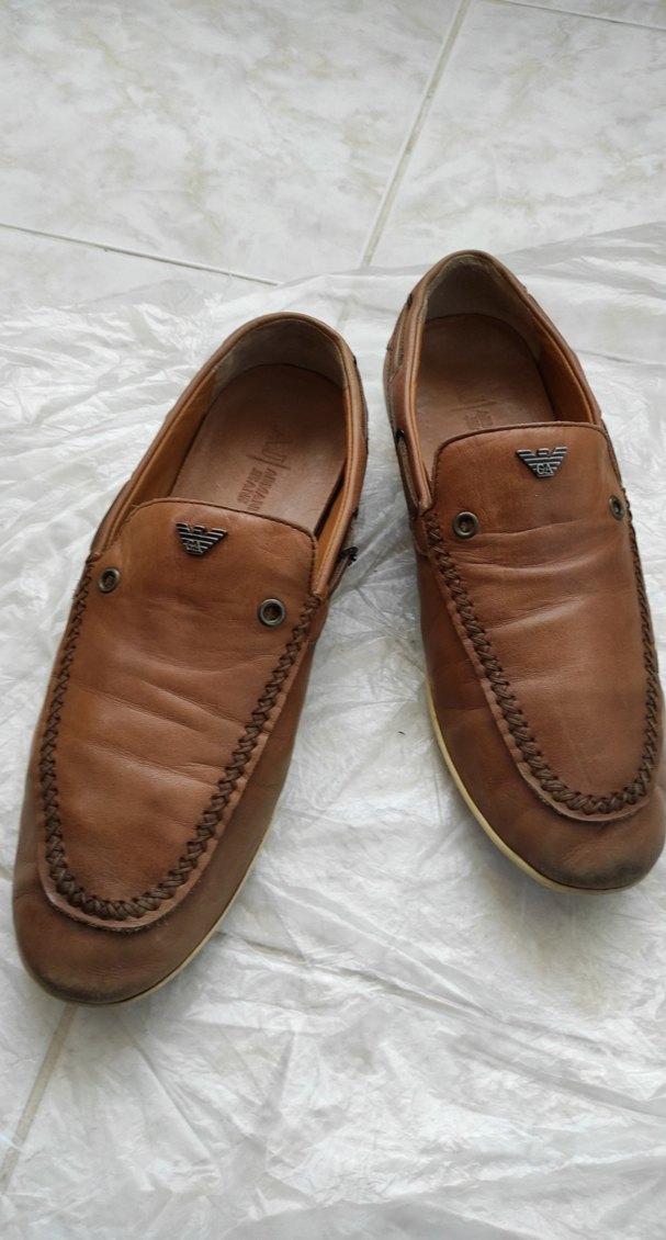 40 numara ARMANİ Kahverengi Deri Erkek Klasik Ayakkabı Tertemiz - Görsel 2