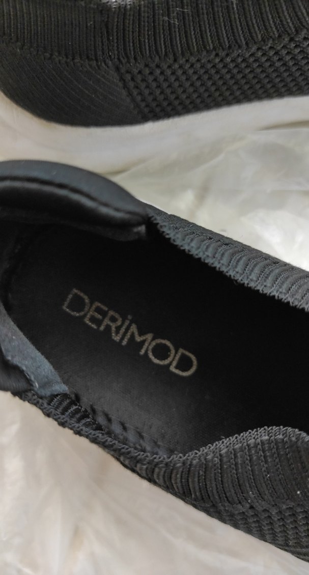 36 numara DERİMOD Siyah Elastik Dolgu Topuklu Kadın Spor Ayakkab - Görsel 3