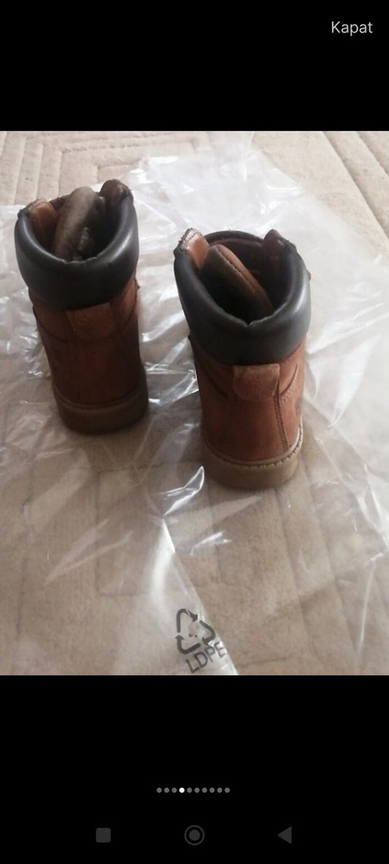 28 numara Lumberjack Kahverengi Deri Erkek Çocuk Botları temiz - Görsel 2