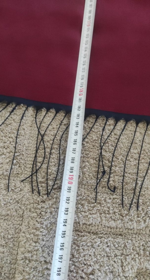 Bordo Kadın Şal - İpek Dokulu, Püsküllü - Görsel 4