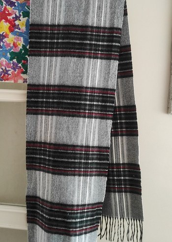 Siyah Beyaz Gri Yeşil Kırmızı Yün Erkek Kaşkol Sıfır Gibi Temiz - Görsel 2