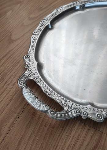Paşabahçe 60 yıllık babaannemin gençliğinden Parlak Beyaz Dekoratif Tepsi