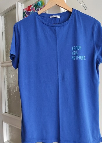 Mavi Baskılı Kadın Tişört M-L-XL uyumlu