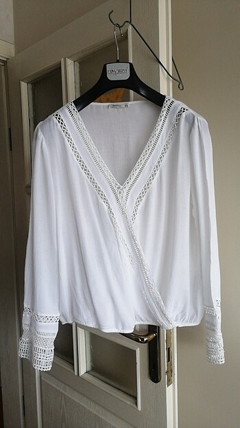 M L XL XXL uyumlu Bershka Pamuklu keten bluz