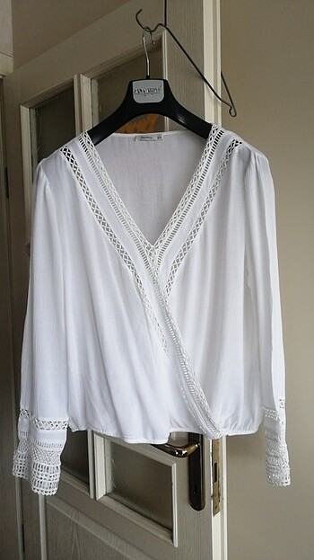 Bershka M L XL XXL uyumlu Bershka Pamuklu keten bluz