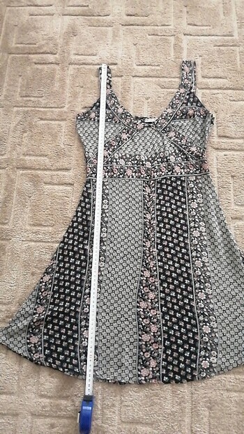 s Beden XS S M L XL uyumlu PULL & BEAR Mini yazlık elbise dökümlü kumaş 