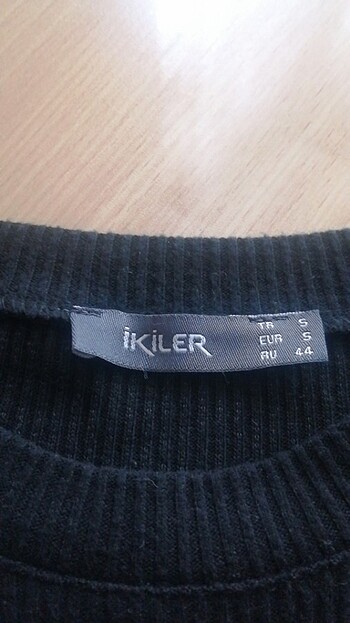İkiler 42-44-46 uyumlu siyah Pamuklu örgü kazak Tişört 
