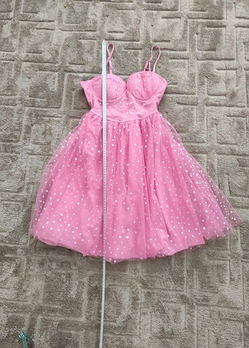 M L XL mezuniyet Barbie elbise etika marka pembe likralı yeni - Görsel 2