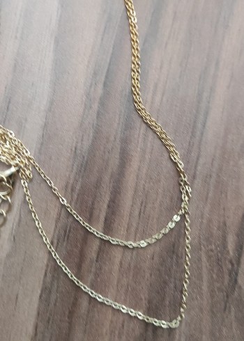 Beden altın renkli tektaş detaylı vücut kolyesi sıfır ürün etiketi yok