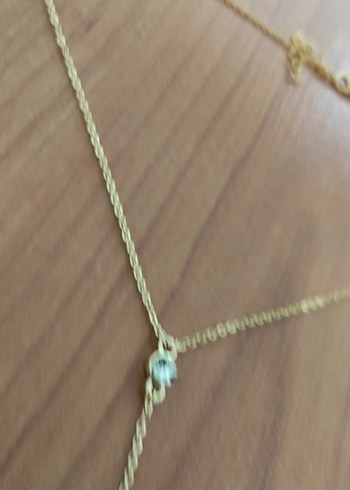 sıfır vücut kolyesi altın rengi taşlı çok şık yeni taşla parlak - Görsel 6