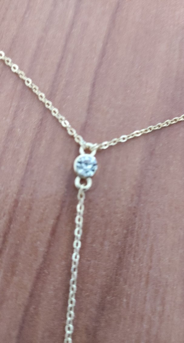 sıfır vücut kolyesi altın rengi taşlı çok şık yeni taşla parlak - Görsel 4