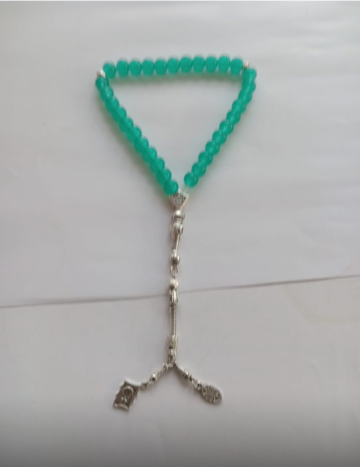 Yeşil Parlak Bohem Erkek Tesbihi - Görsel 3