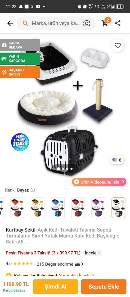 Gri Kedi Taşıma Çantası ve Yatak Seti - Görsel 2