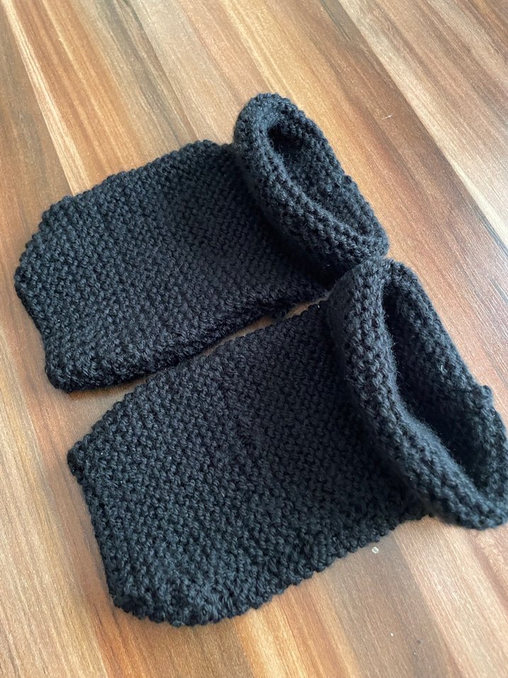 Bayan Siyah Örgü Bot Çorap - Görsel 2