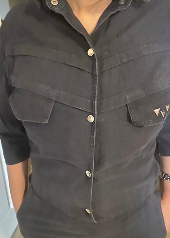 Siyah Kadın Denim Uzun Tulum - Görsel 4