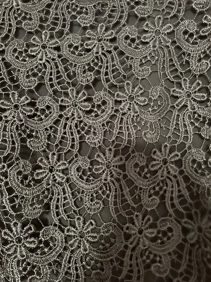 Dantel Detaylı Siyah Midi Elbise - Görsel 2