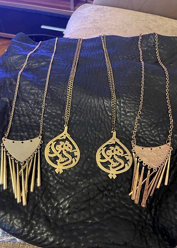 Altın Renk Zincir Detaylı Midi Kolye - Görsel 5