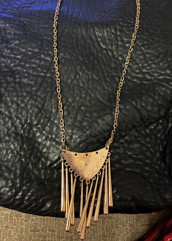 Uzun Zincir Detaylı Bohem Kadın Kolye - Görsel 4