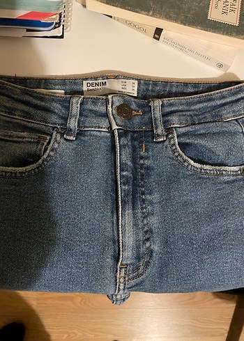 Kadın Gri Bel Detaylı Dar Kesim Denim Pantolon - Görsel 2