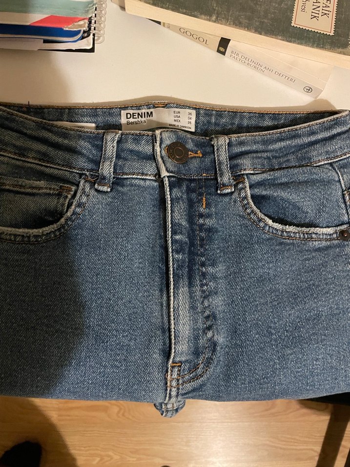 Kadın Gri Bel Detaylı Dar Kesim Denim Pantolon - Görsel 2