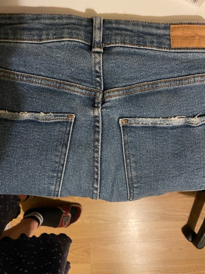 Kadın Gri Bel Detaylı Dar Kesim Denim Pantolon - Görsel 4